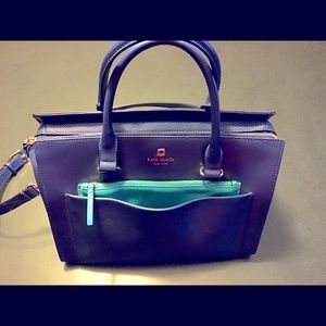 Kate spade leather bag.  Royal blue/teal.
